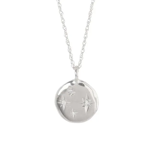 Stars in the Sky Four Diamond Necklace - 14k White Gold