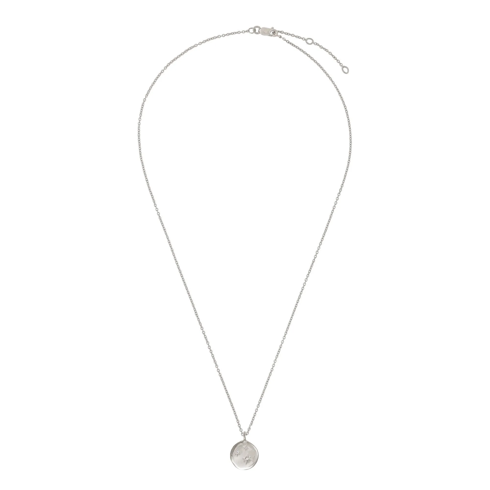 Stars in the Sky Three Diamond Necklace - 14k White Gold