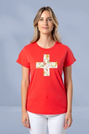 Stella and Gemma Garden Party Cross T-Shirt Flame