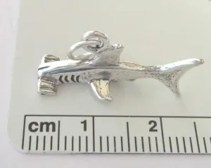 Sterling Silver 3D Hammerhead Shark Charm Pendant Bracelet Jewelry - Charm Crazy