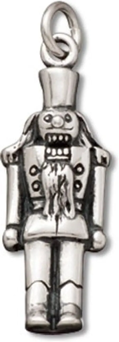 Sterling Silver 3D Nutcracker Soldier Military Dangle Charm Bead For Bead Charm Bracelet