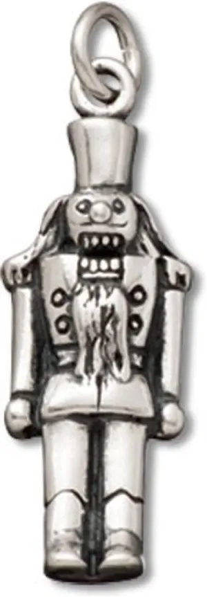 Sterling Silver 3D Nutcracker Soldier Military Dangle Charm Bead For Bead Charm Bracelet