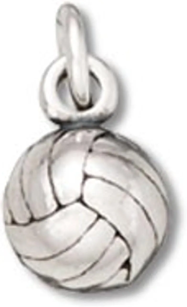 Sterling Silver 3D Sports Volleyball Dangle Charm Bead For Bead Charm Bracelet