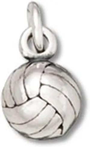 Sterling Silver 3D Sports Volleyball Dangle Charm Bead For Bead Charm Bracelet