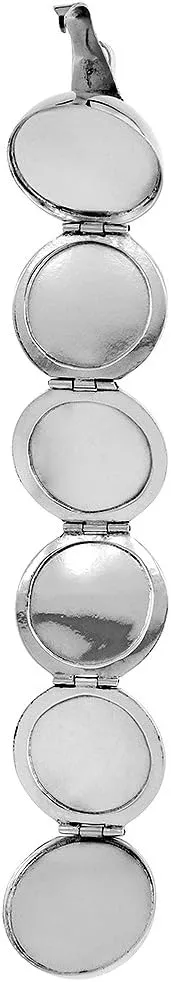 Sterling Silver 6 Picture Photo Ball Locket Necklace for Mothers & Grandmothers Handmade 3 Sizes