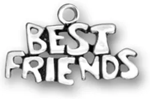 Sterling Silver 7" 4.5mm Charm Bracelet With Attached Best Friends Word Charm