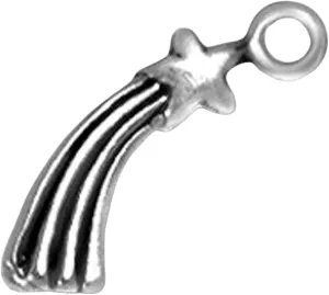 Sterling Silver 7" 4.5mm Charm Bracelet With Attached Celestial Shooting Star Charm