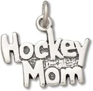Sterling Silver 7" 4.5mm Charm Bracelet With Attached Hockey Mom Sports Word Charm