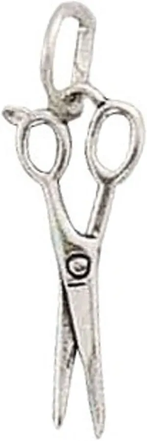 Sterling Silver 7" 4.5mm Charm Bracelet With Attached Scissors Charm