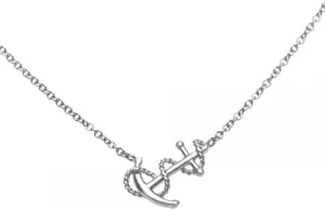 Sterling Silver 925 Anchor and Rope Adjustable Womens Pendant Necklace 16" to 18"