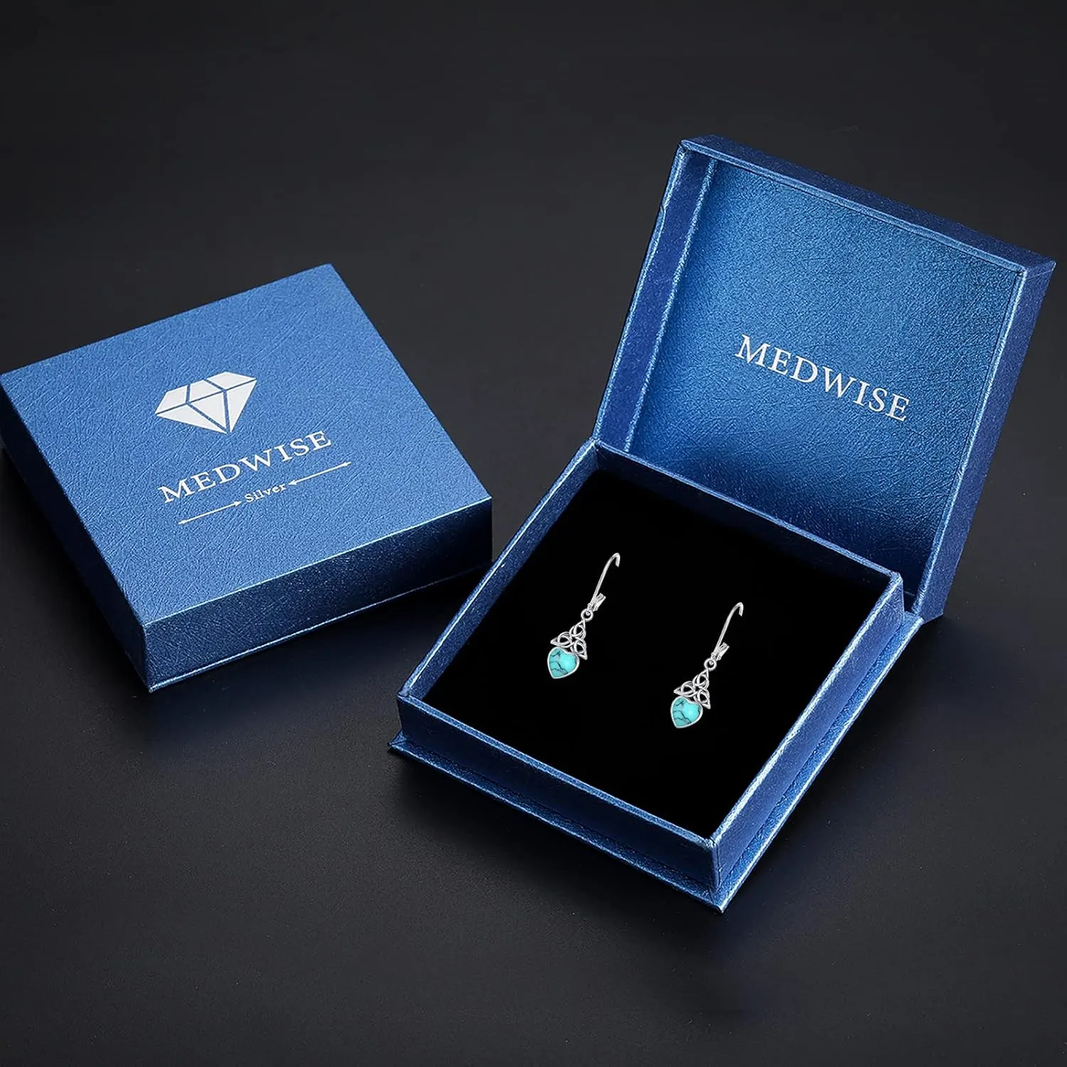 Sterling Silver Birthstone Dangle Earrings - Celtic Leverback Design for Women & Girls - Valentine's Day Gift