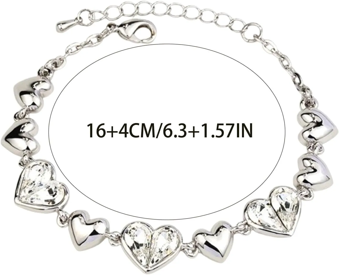 Sterling Silver Bracelets for Women, Trendy Heart Bracelets for Women, Gold Bracelets for Men Birthday Gifts for Her Women