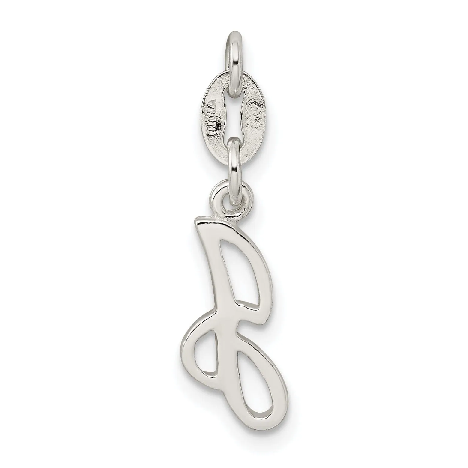 Sterling Silver Chain Slide Initial J Pendant