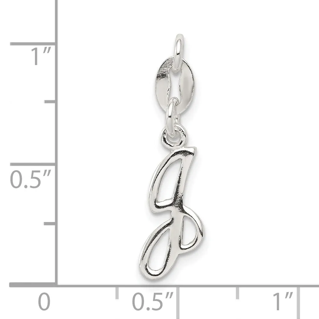 Sterling Silver Chain Slide Initial J Pendant