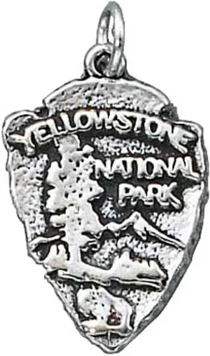 Sterling Silver Charm Bracelet With Attached Yellowstone National Park Charm