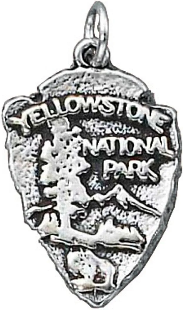 Sterling Silver Charm Bracelet With Attached Yellowstone National Park Charm