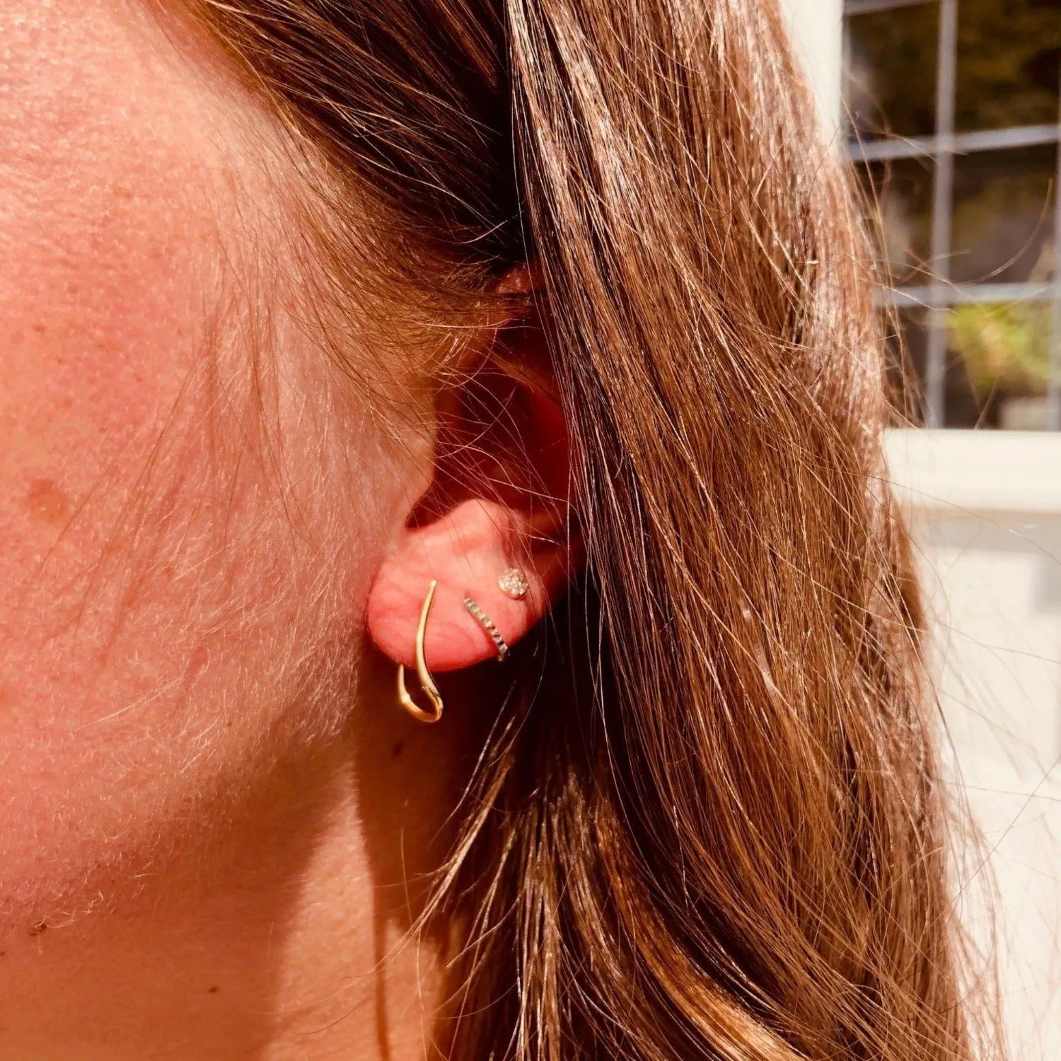 Sterling Silver Contemporary Hook Earrings