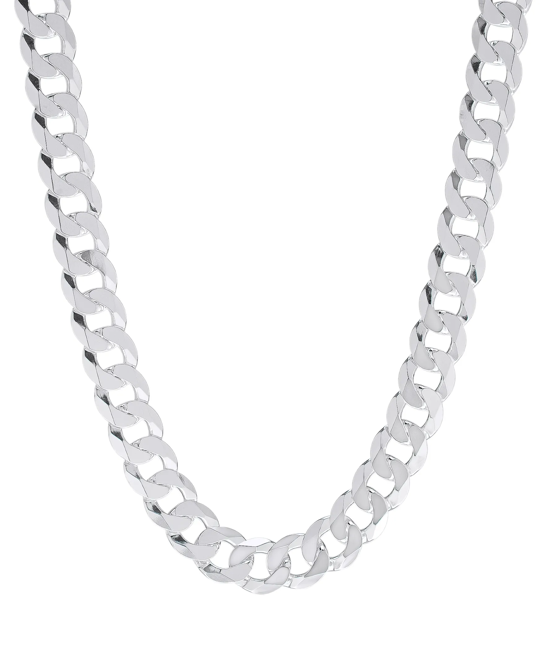 Sterling Silver DC FLAT CURB Necklace 22", 7.7mm