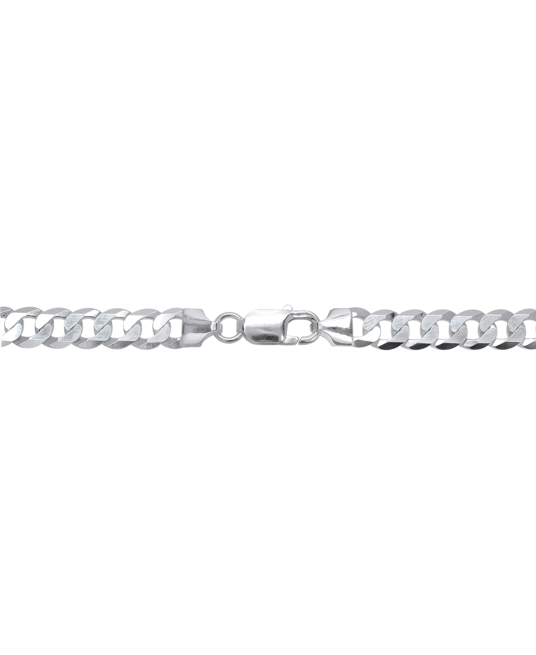 Sterling Silver DC FLAT CURB Necklace 22", 7.7mm