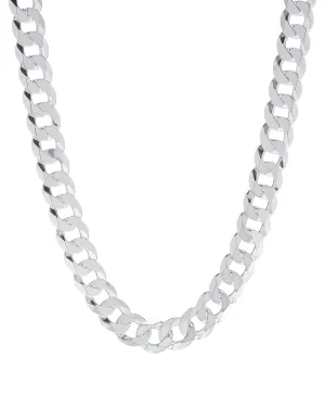 Sterling Silver DC FLAT CURB Necklace 22", 7.7mm