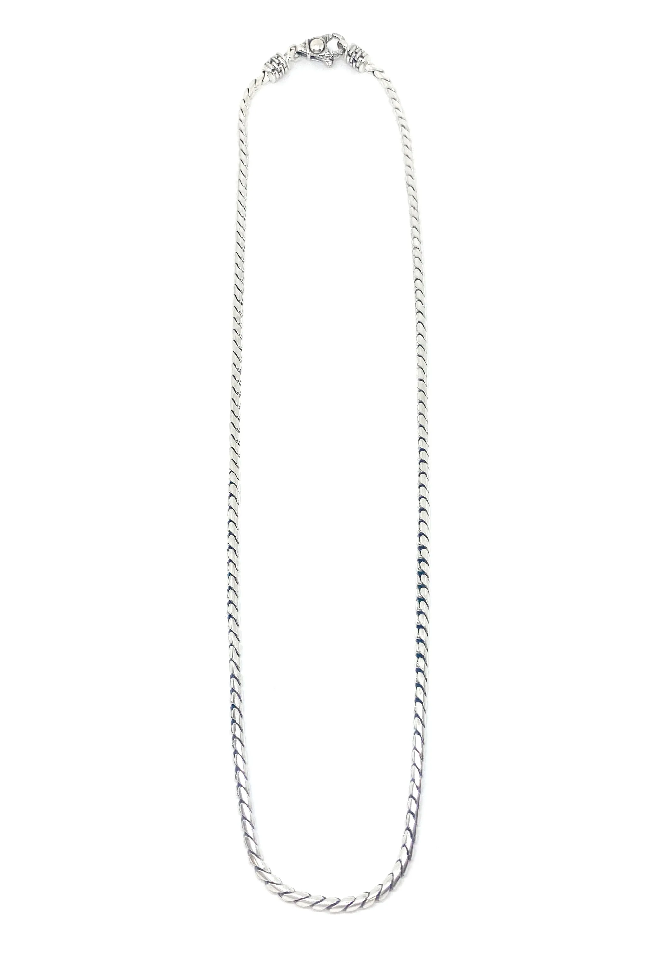 Sterling Silver Fluted Bali Chain