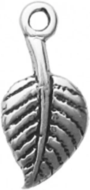 Sterling Silver Mini Aspen Leaf Dangle Charm Bead For Bead Charm Bracelet