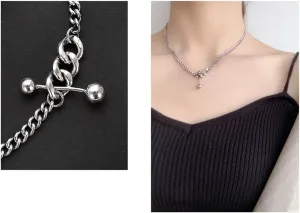 Sterling Silver Necklace Minimalist Layered Necklaces for Women, Adjustable Silver Chains for Ladies