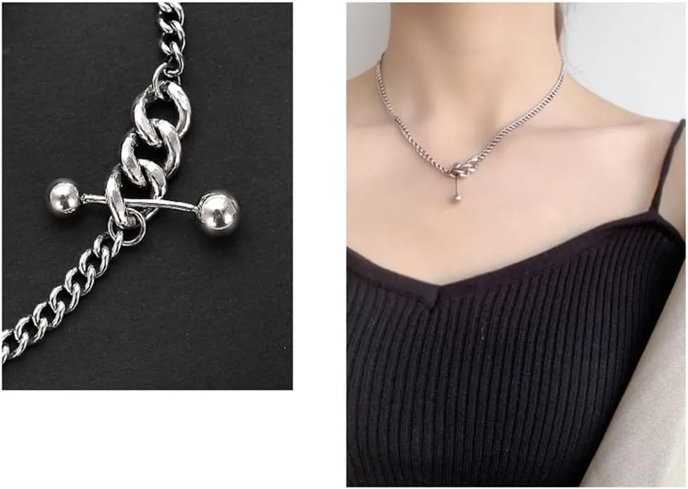 Sterling Silver Necklace Minimalist Layered Necklaces for Women, Adjustable Silver Chains for Ladies