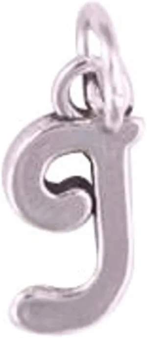Sterling Silver Scrolled Letter J Dangle Charm Bead For Bead Charm Bracelet
