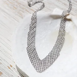 Sterling Small Woven Chevron Necklace