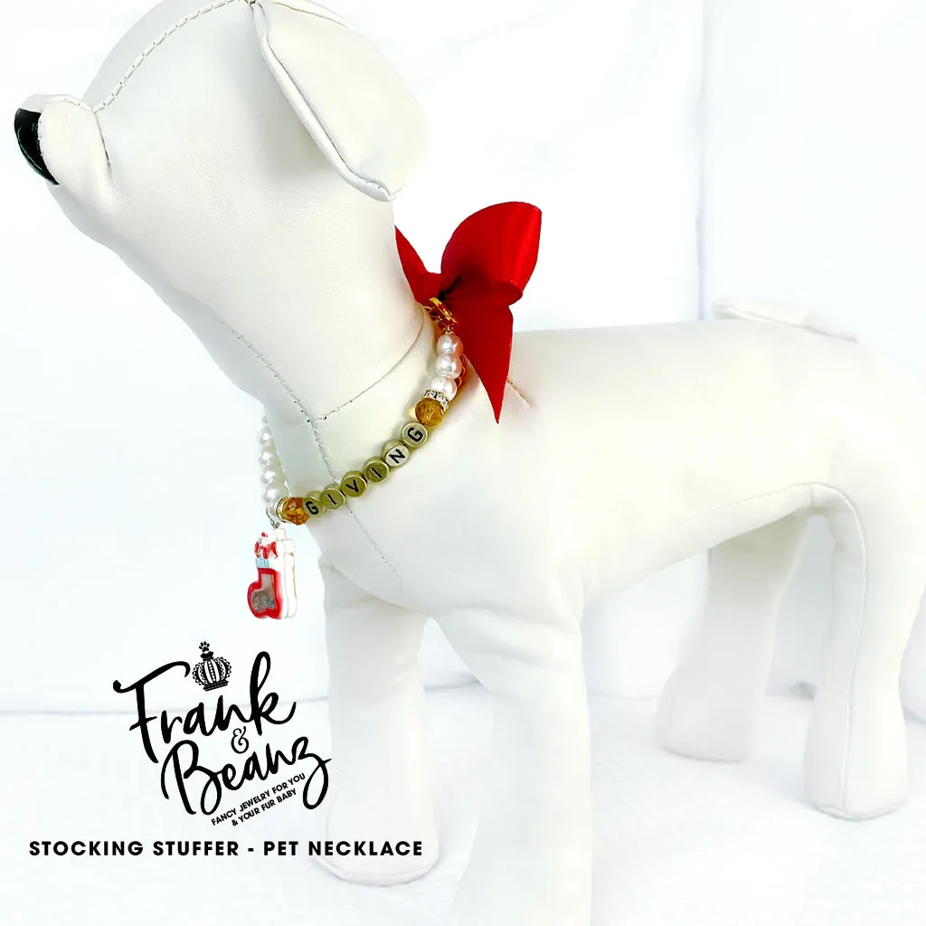 Stocking Stuffer Pearl Dog Necklace Christmas Cat Necklace Luxury Holiday Pet Jewelry