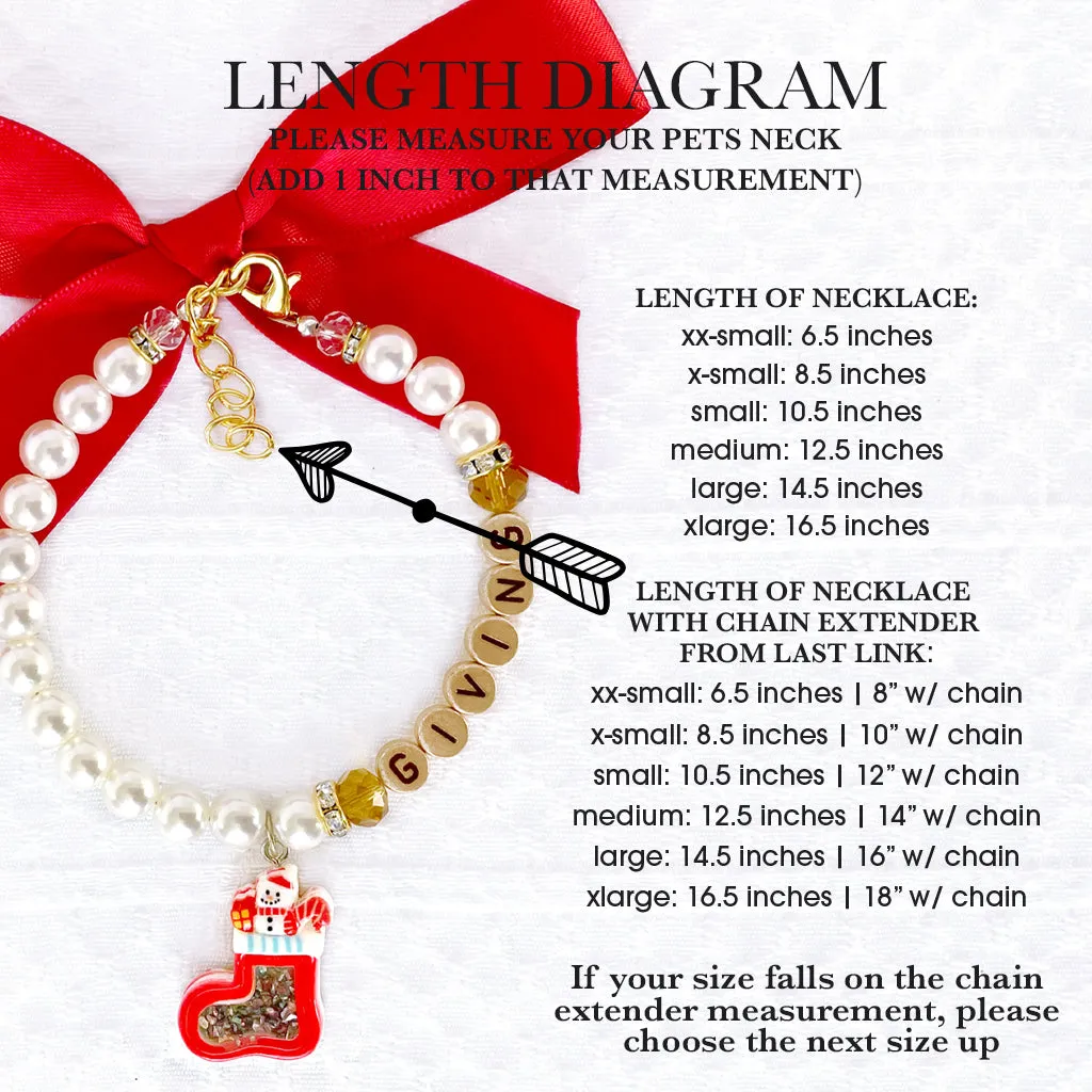 Stocking Stuffer Pearl Dog Necklace Christmas Cat Necklace Luxury Holiday Pet Jewelry