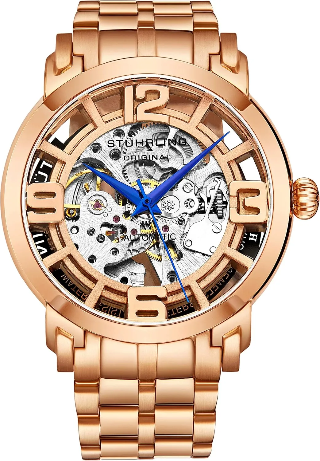 Stuhrling Original Skeleton Watches for Men - Mens Automatic Watch Self Winding Mens Dress Watch - Mens Winchester 44 Elite Watch Mechanical Watch for Men