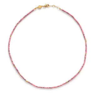 Sun Stalker Gold Plated Necklace w. Apricot Wash Beads