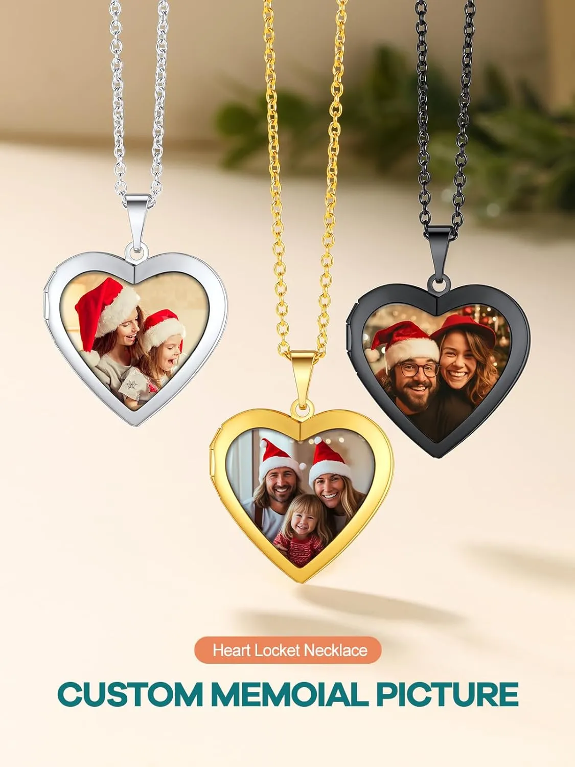 Supcare Locket Necklace That Holds Pictures-Engraved Photo Pendant Custom Jewellery Gifts for Men Women (with Jewellery Gift Box)