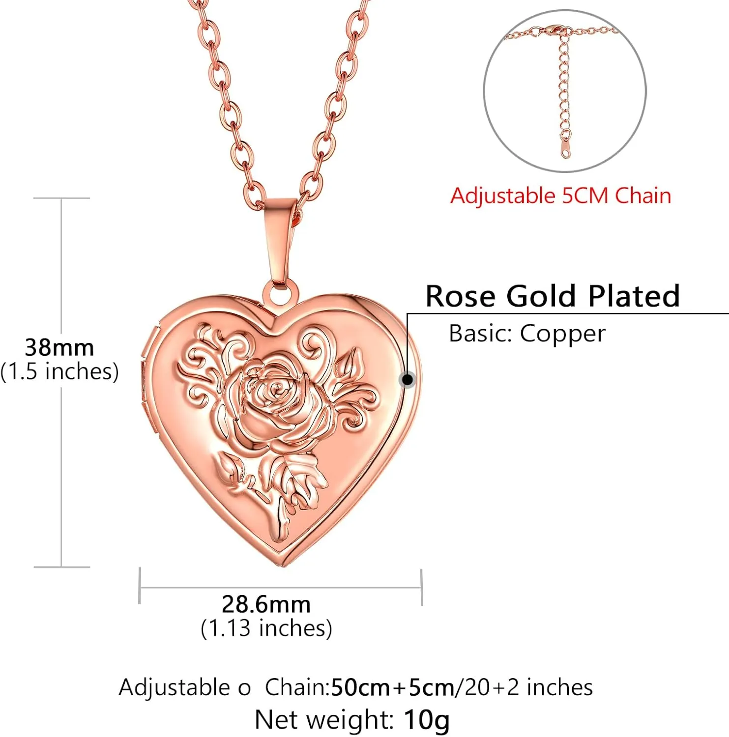 Supcare Locket Necklace That Holds Pictures-Engraved Photo Pendant Custom Jewellery Gifts for Men Women (with Jewellery Gift Box)