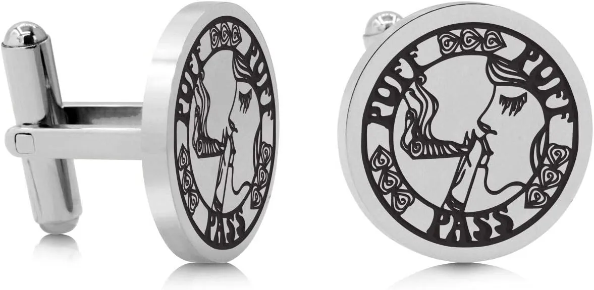 SuperJeweler Men's Cufflinks in Stainless Steel - Custom Engraved Cufflinks, Personalized Cufflinks for Men