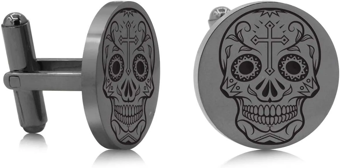 SuperJeweler Men's Cufflinks in Stainless Steel - Custom Engraved Cufflinks, Personalized Cufflinks for Men