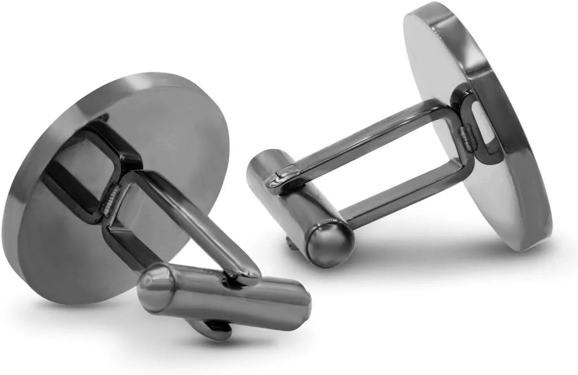 SuperJeweler Men's Cufflinks in Stainless Steel - Custom Engraved Cufflinks, Personalized Cufflinks for Men