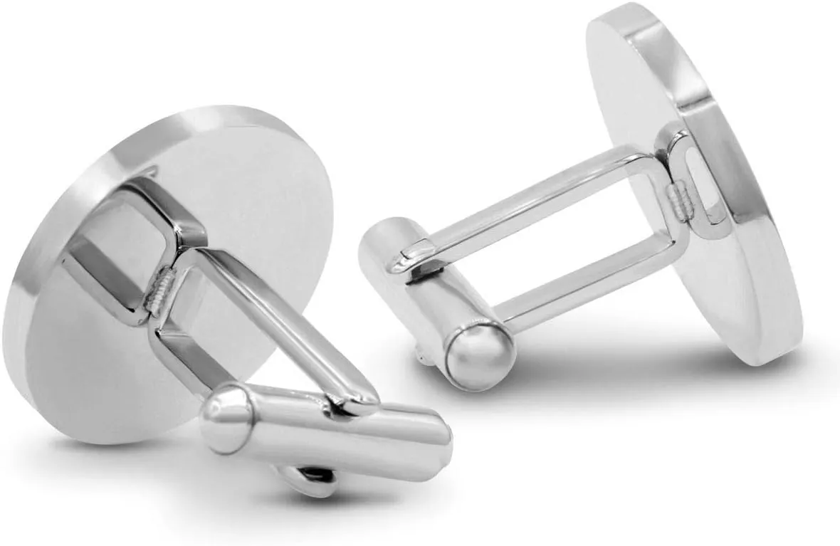 SuperJeweler Men's Cufflinks in Stainless Steel - Custom Engraved Cufflinks, Personalized Cufflinks for Men