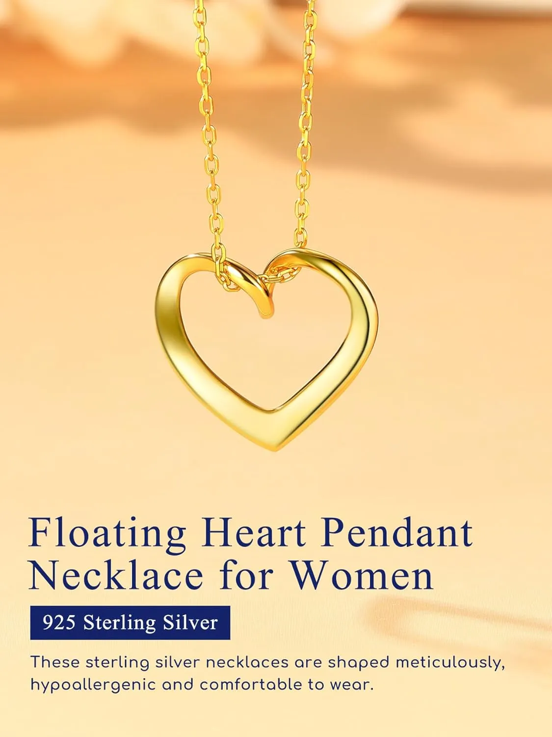 Suplight 925 Sterling Silver Necklaces for Women, Heart/Round Circle Pendant Neckalces Cubic Zirconia Halo Necklace with 16 5 Inches Extender Chain Necklace Dainty Silver Necklace Jewelry for Women