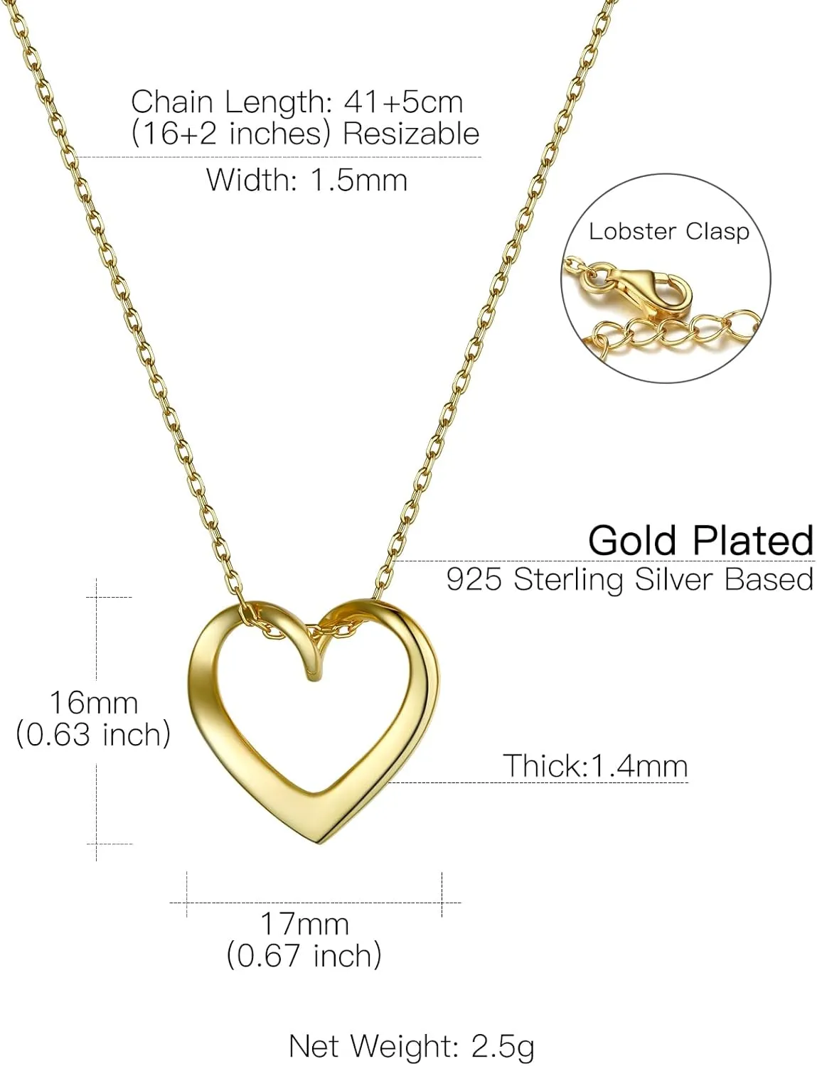 Suplight 925 Sterling Silver Necklaces for Women, Heart/Round Circle Pendant Neckalces Cubic Zirconia Halo Necklace with 16 5 Inches Extender Chain Necklace Dainty Silver Necklace Jewelry for Women