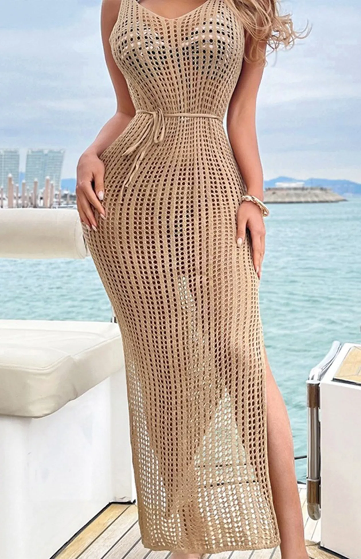 Sweetheart Neckline Bikini Cover Up - Elegant Beachwear Coverups