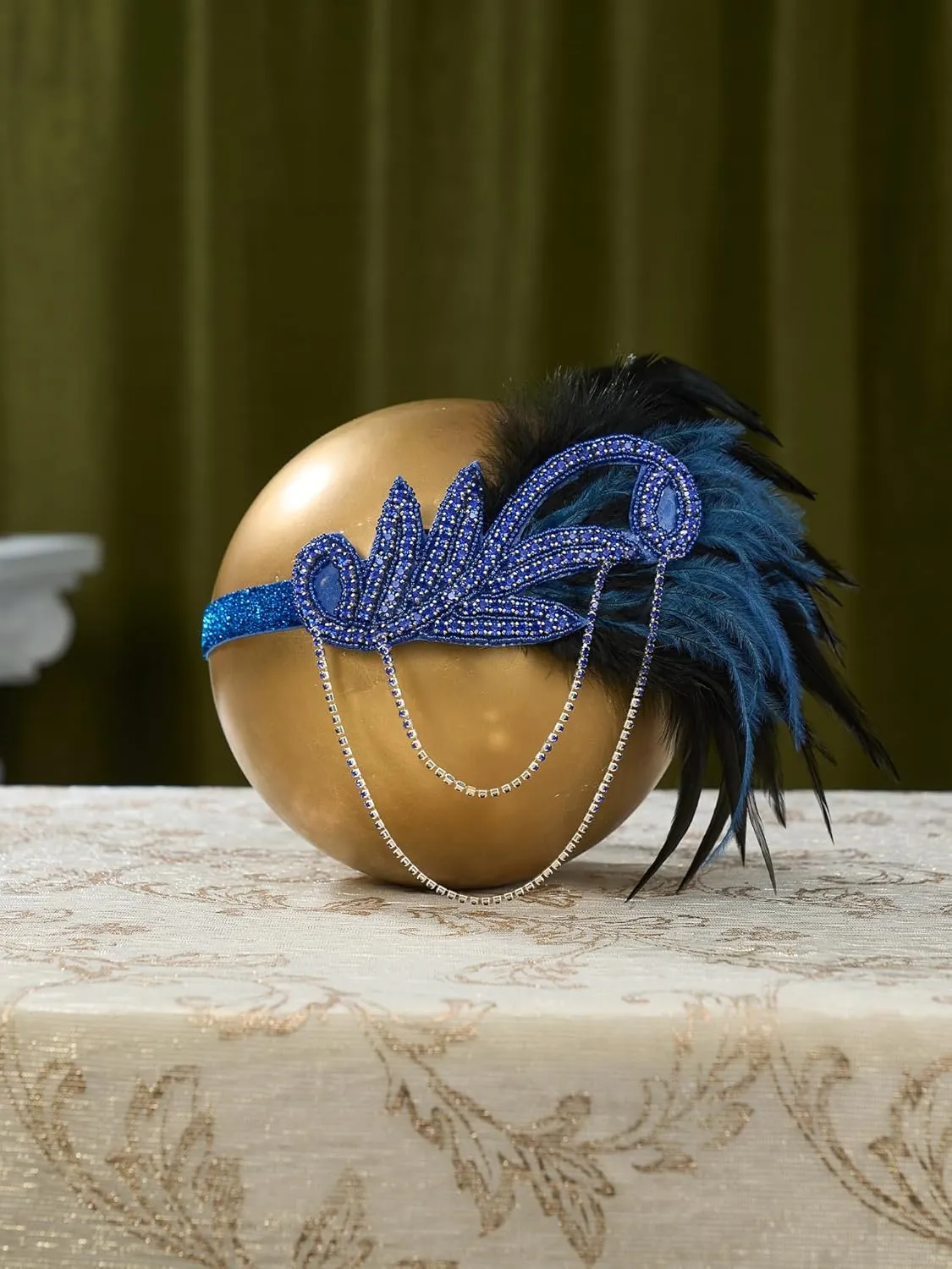 SWEETV 1920s Flapper Accessories Set for Women, Roaring 20s Great Gatsby Headband Flapper Costume Accessories