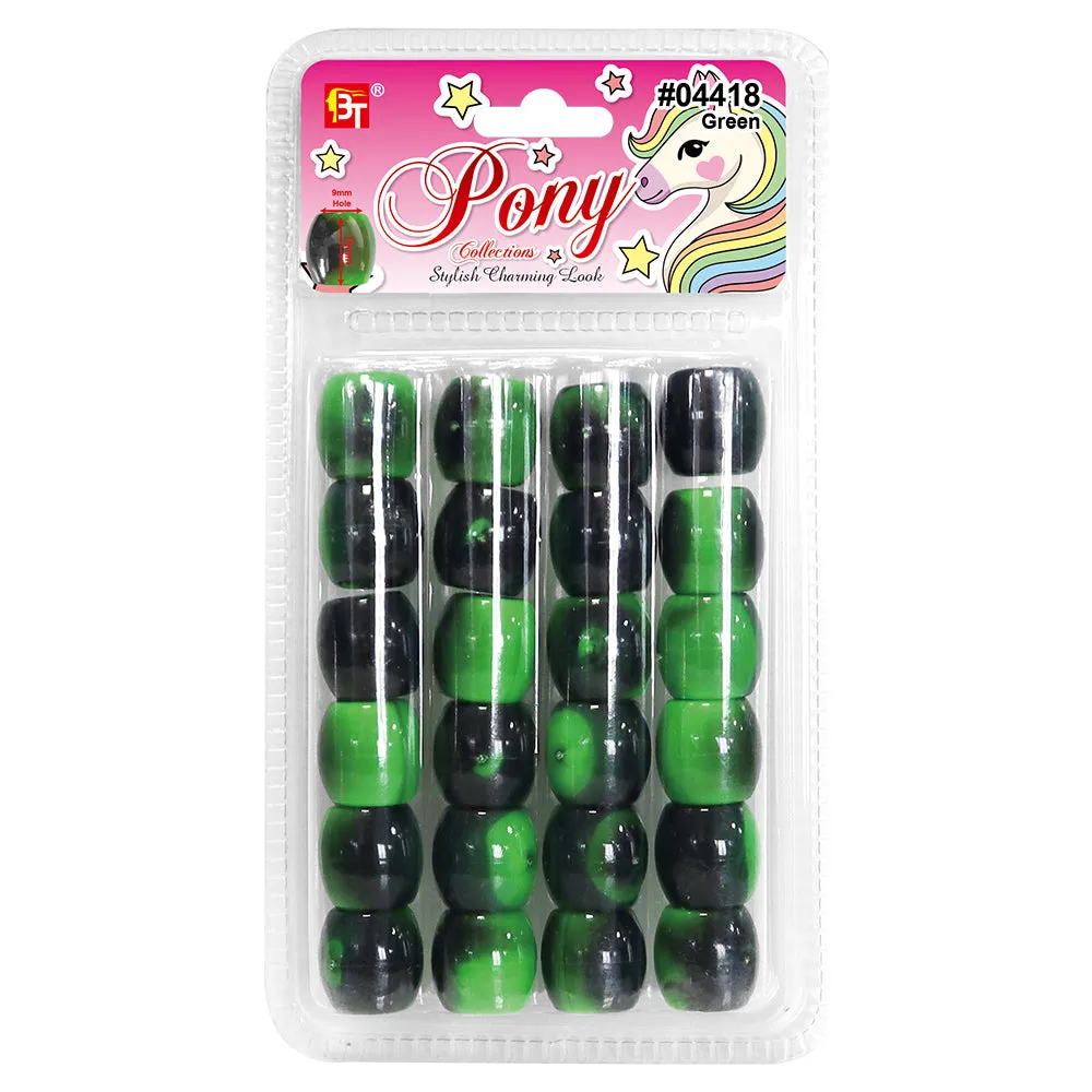 SWIRL TWO TONE JUMBO 9mm HOLE ROUND BEADS
