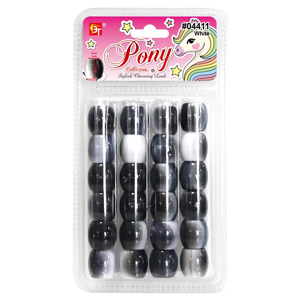 SWIRL TWO TONE JUMBO 9mm HOLE ROUND BEADS