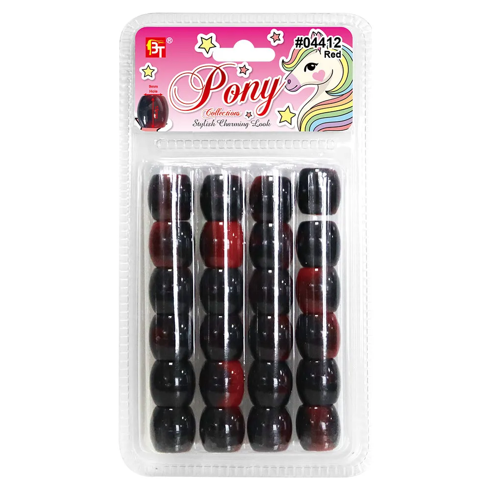 SWIRL TWO TONE JUMBO 9mm HOLE ROUND BEADS