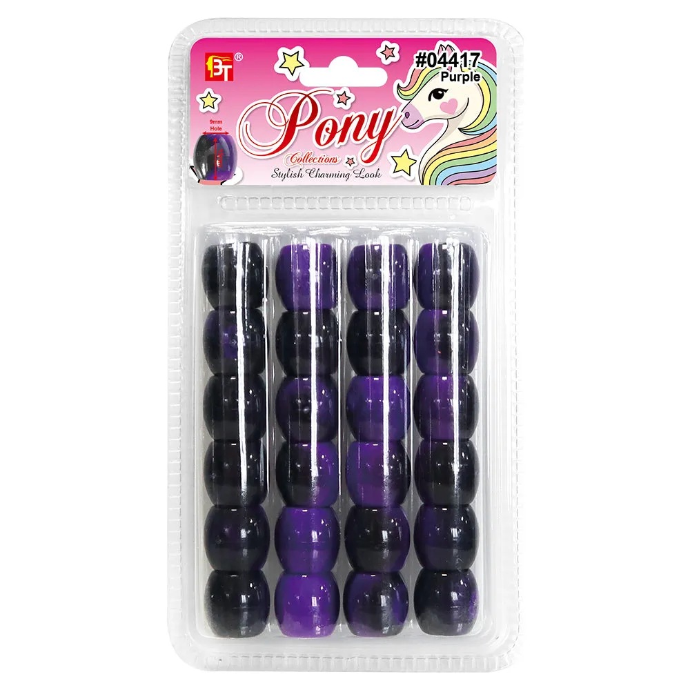 SWIRL TWO TONE JUMBO 9mm HOLE ROUND BEADS