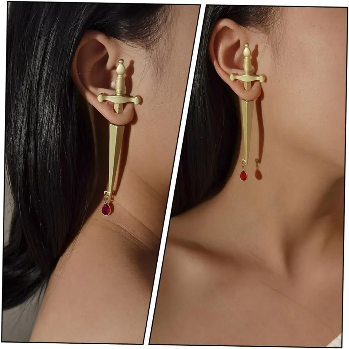 Sword-shaped Earrings Ear Piercing Trendy Earrings Ear Accessory Single Earring Decorative Earring Retro
