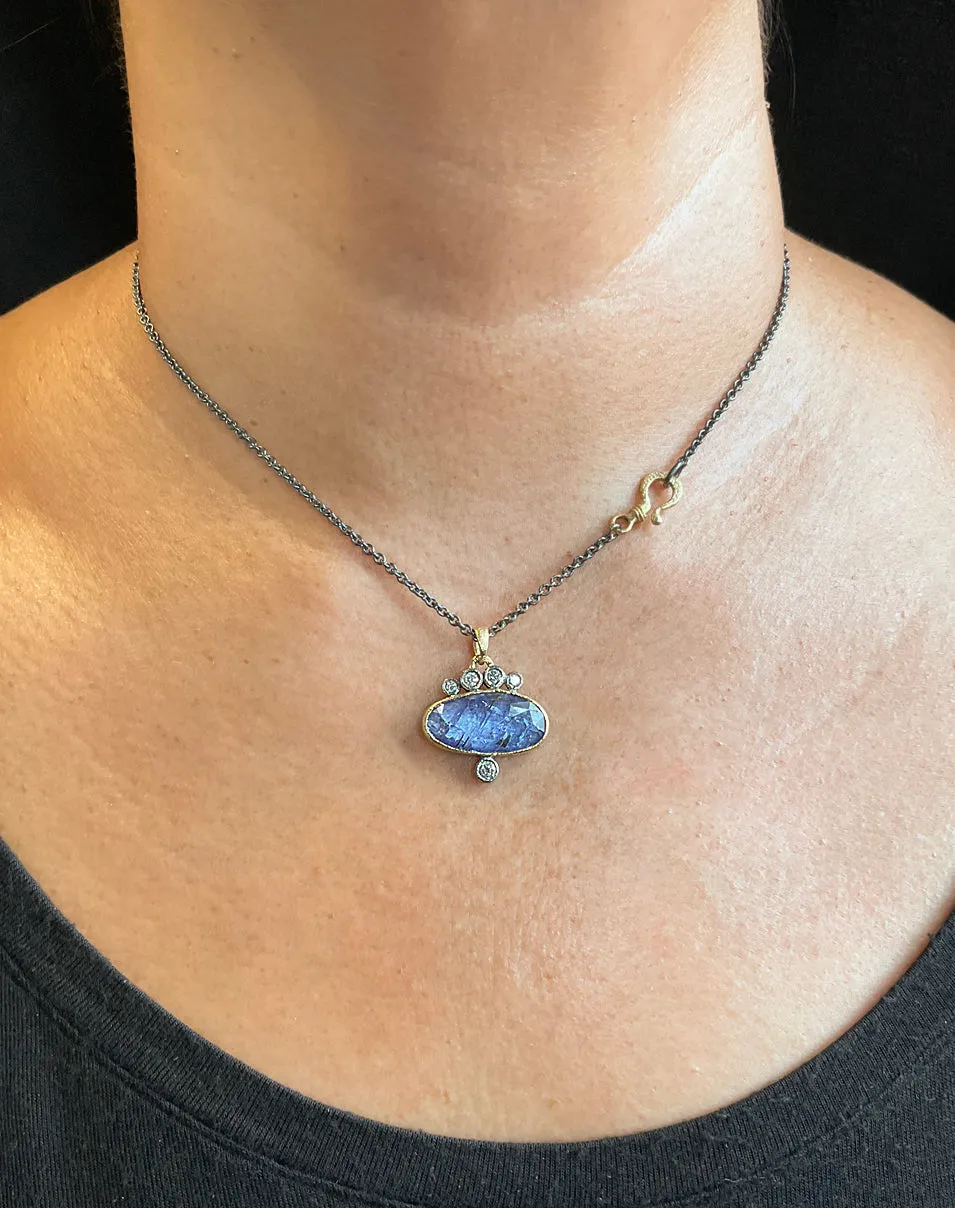 Tanzanite Pendant Necklace with Diamonds